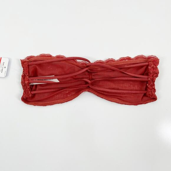 NWT Free People Essential Lace Bandeau Bra Terracotta Strappy Bralette Size XS - Picture 3 of 6
